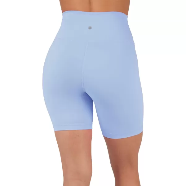 imageYogalicious Lux High Waist Squat Proof Biker Short  2 Pack 5quot 7quotForever BlueBlack 7 Elastic Free