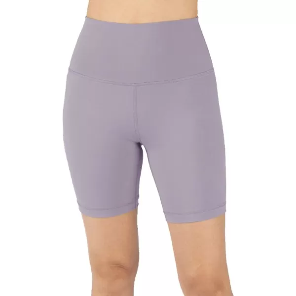 imageYogalicious Lux High Waist Squat Proof Biker Short  2 Pack 5quot 7quotLavender GrayBlack 7 Elastic Free