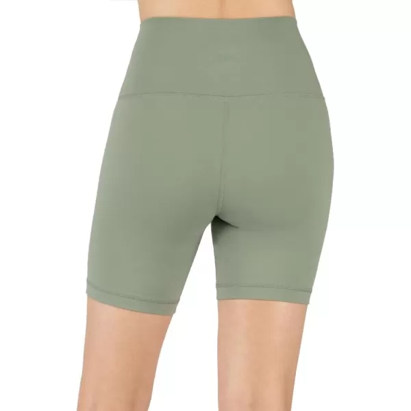 imageYogalicious Lux High Waist Squat Proof Biker Short  2 Pack 5quot 7quotLily PadBlack 7 Elastic Free