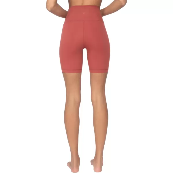 imageYogalicious Lux High Waist Squat Proof Biker Short  2 Pack 5quot 7quotMarsalaBlack 7 Elastic Free