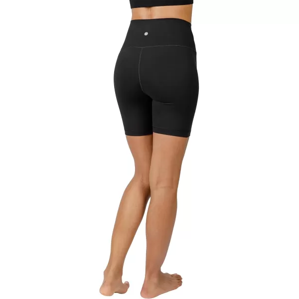 imageYogalicious Lux High Waist Squat Proof Biker Short  2 Pack 5quot 7quotMauve WineBlack 7 Elastic Free