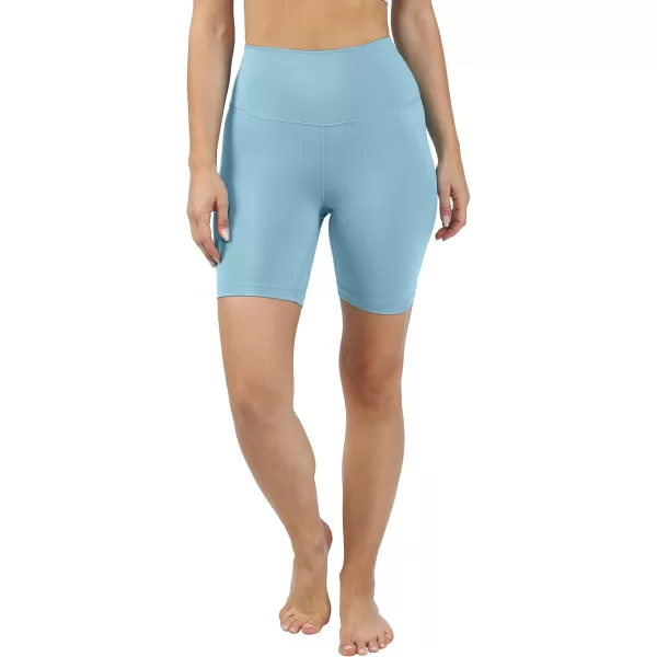 imageYogalicious Lux High Waist Squat Proof Biker Short  2 Pack 5quot 7quotSmoke BlueBlack 7 Elastic Free