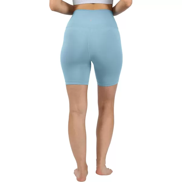 imageYogalicious Lux High Waist Squat Proof Biker Short  2 Pack 5quot 7quotSmoke BlueBlack 7 Elastic Free