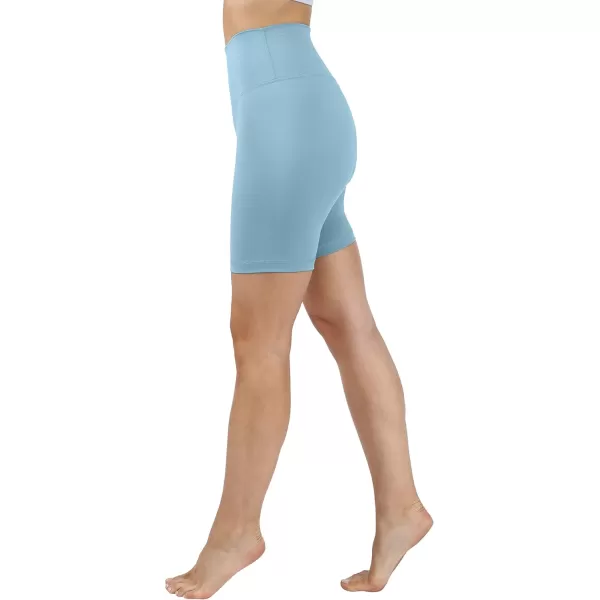 imageYogalicious Lux High Waist Squat Proof Biker Short  2 Pack 5quot 7quotSmoke BlueBlack 7 Elastic Free