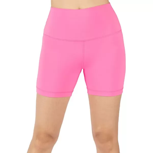 imageYogalicious Lux High Waist Squat Proof Biker Short  2 Pack 5quot 7quotSugar PlumBlack 5 Elastic Free