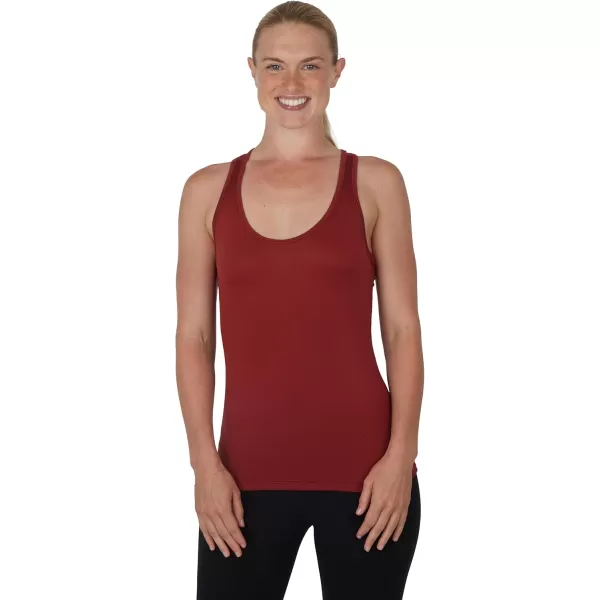 imageYogalicious 2 Pack Ultra Soft Lightweight Racerback Tank TopBurnt AmberBlack