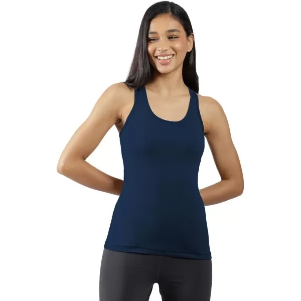 imageYogalicious 2 Pack Ultra Soft Lightweight Racerback Tank TopDark NavyHeather Grey