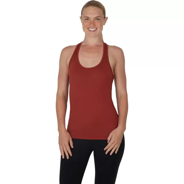 imageYogalicious 2 Pack Ultra Soft Lightweight Racerback Tank TopEarthen RedBlack