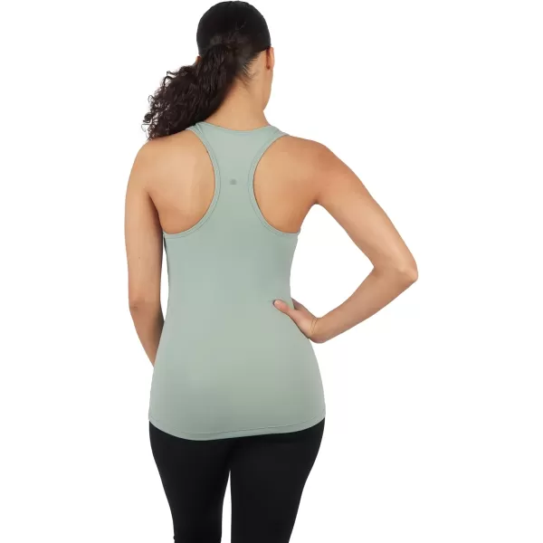 imageYogalicious 2 Pack Ultra Soft Lightweight Racerback Tank TopGreen MilieuWhite