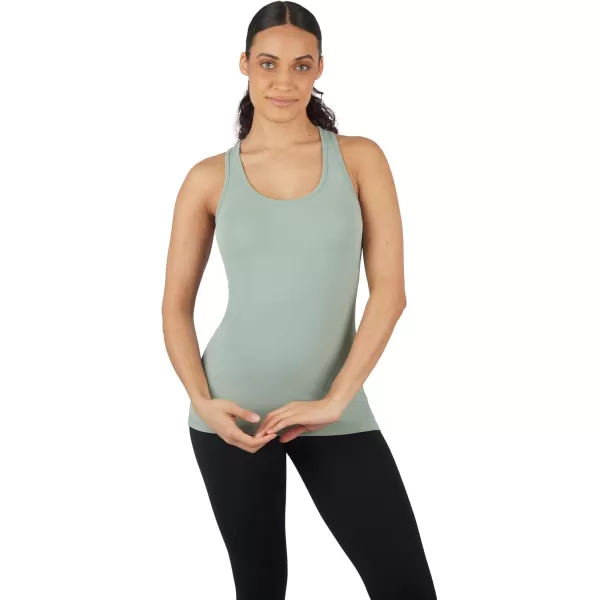 imageYogalicious 2 Pack Ultra Soft Lightweight Racerback Tank TopGreen MilieuWhite