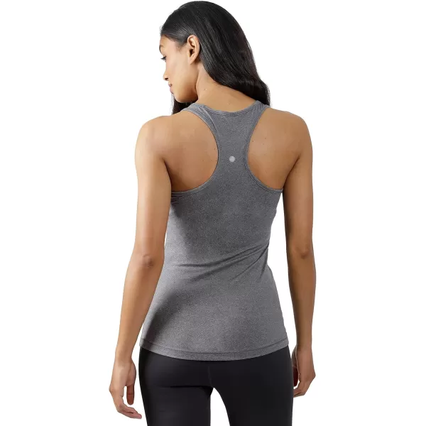 imageYogalicious 2 Pack Ultra Soft Lightweight Racerback Tank TopHtr CharcoalBlack