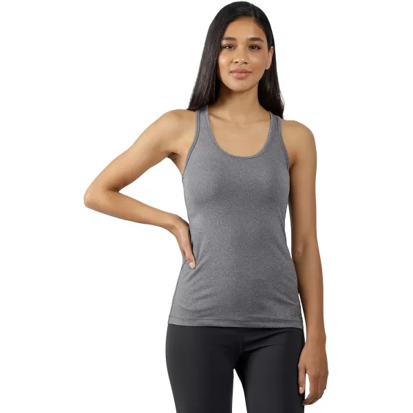 imageYogalicious 2 Pack Ultra Soft Lightweight Racerback Tank TopHtr CharcoalBlack