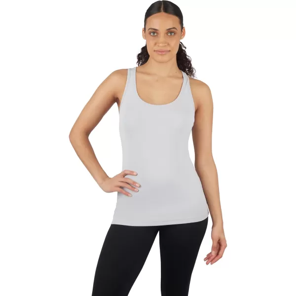 imageYogalicious 2 Pack Ultra Soft Lightweight Racerback Tank TopMicro ChipWhite