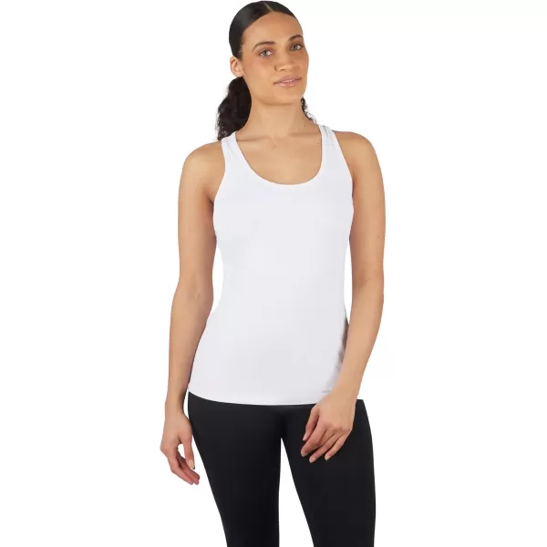 imageYogalicious 2 Pack Ultra Soft Lightweight Racerback Tank TopMicro ChipWhite