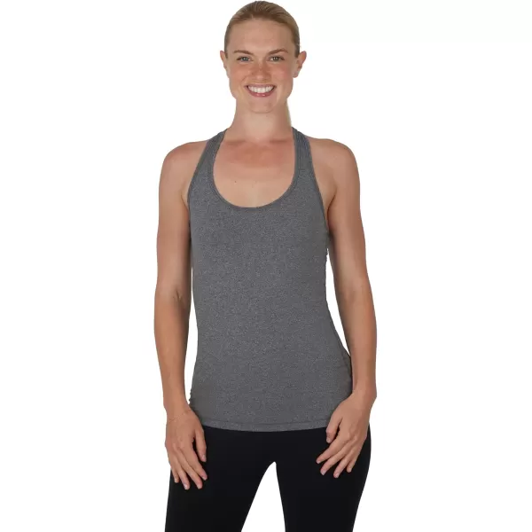 imageYogalicious 2 Pack Ultra Soft Lightweight Racerback Tank TopRose ValetHeather Charcoal