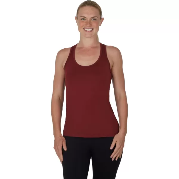 imageYogalicious 2 Pack Ultra Soft Lightweight Racerback Tank TopRusset BrownBlack