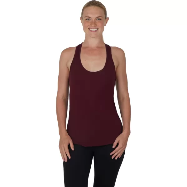 imageYogalicious 2 Pack Ultra Soft Lightweight Racerback Tank TopRustic ScarletHeather Charcoal