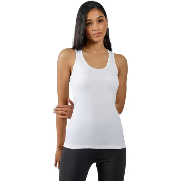 imageYogalicious 2 Pack Ultra Soft Lightweight Racerback Tank TopWhiteHtr Charcoal