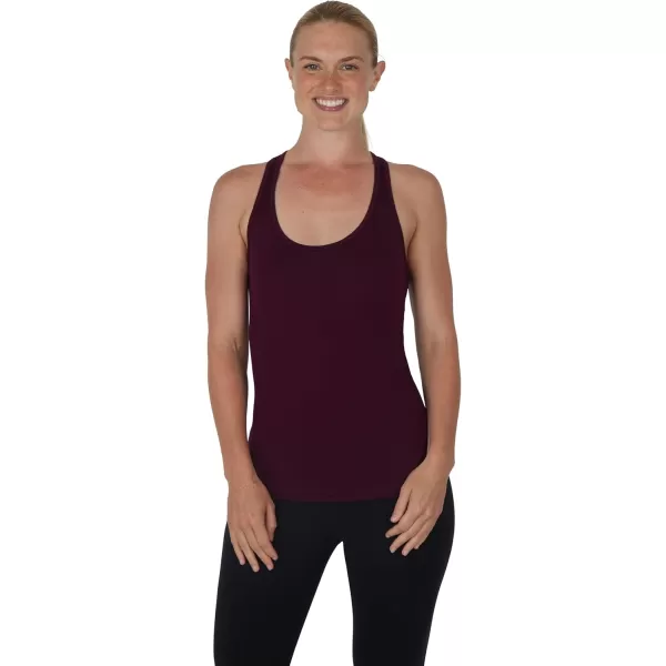 imageYogalicious 2 Pack Ultra Soft Lightweight Racerback Tank TopWinetastingBlack