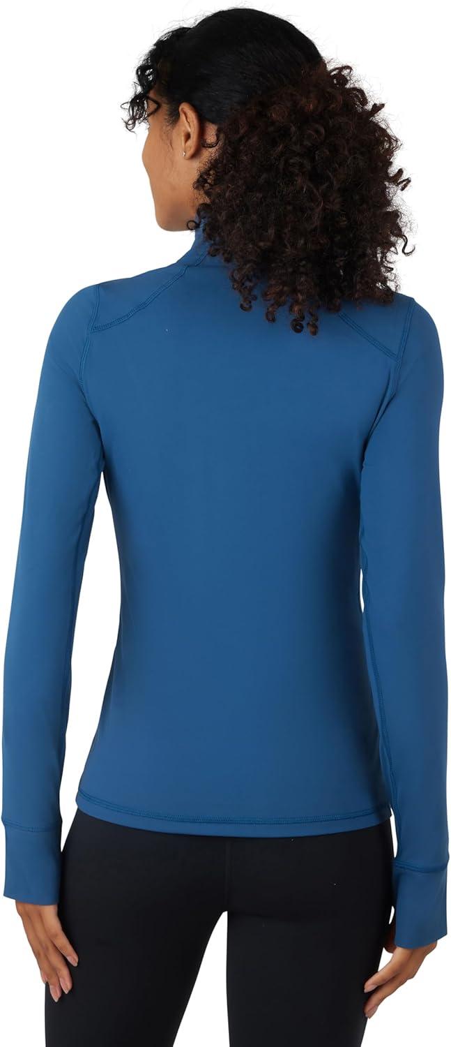 imageYogalicious Nude Tech Half Zip Long Sleeve Jacket with Front PocketsOcean Indigo