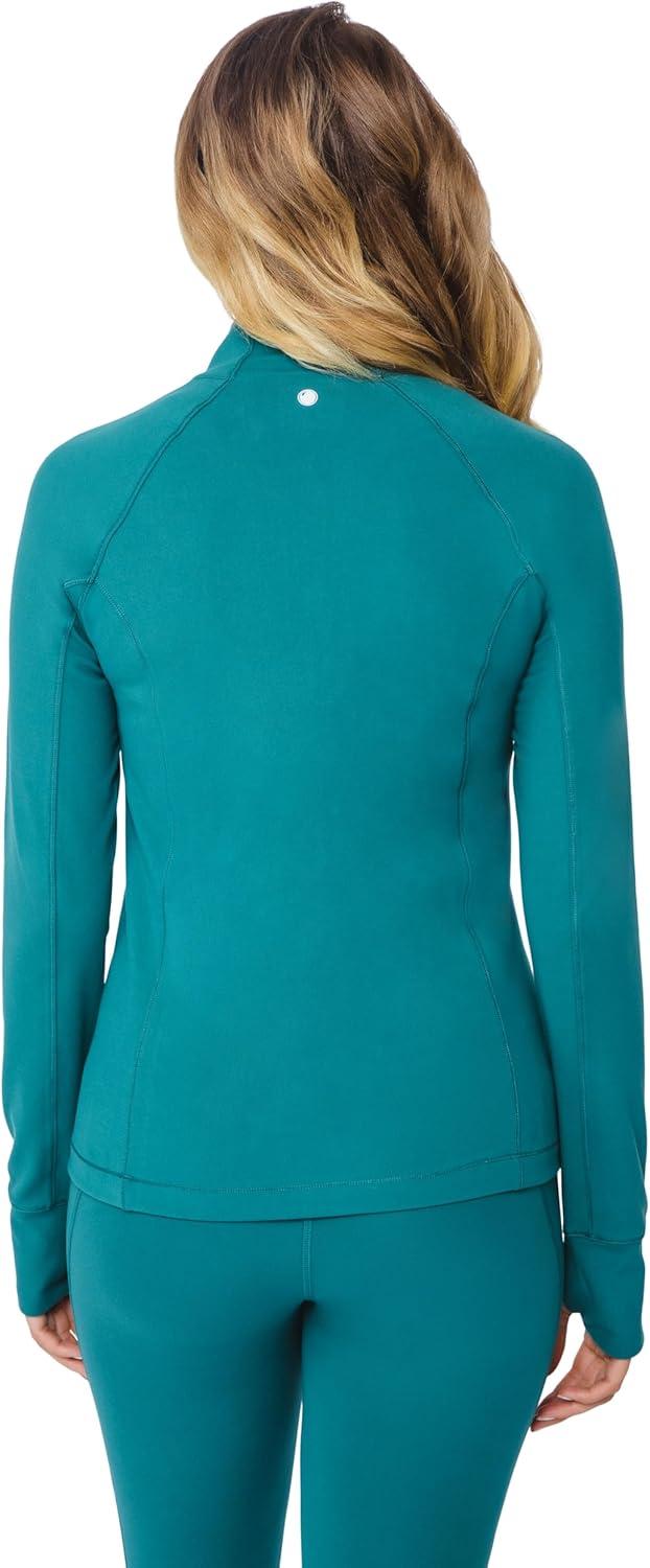 imageYogalicious Nude Tech Half Zip Long Sleeve Jacket with Front PocketsPacific