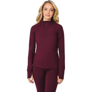 imageYogalicious Nude Tech Half Zip Long Sleeve Jacket with Front PocketsWindsor Wine
