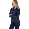 imageYogalicious Womens Ultra Soft Lightweight Full Zip Yoga Jacket with PocketsDark Navy