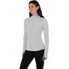 imageYogalicious Womens Ultra Soft Lightweight Full Zip Yoga Jacket with PocketsHeather Light Grey Nude Tech