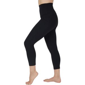 imageYogalicious High Waist Squat Proof Yoga Capri Leggings with Side Pockets for WomenBlack Lux Super High Waist With Pocket