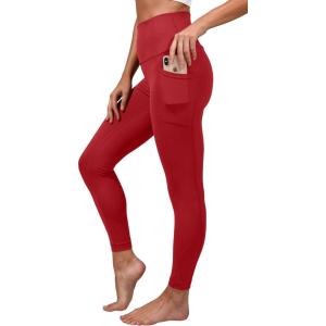 imageYogalicious Lux High Waist Elastic Free Ankle LeggingCarmine WPocket