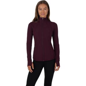 imageYogalicious Womens Ultra Soft Lightweight Full Zip Yoga Jacket with PocketsCabernet Nude Tech