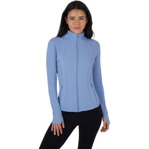 imageYogalicious Womens Ultra Soft Lightweight Full Zip Yoga Jacket with PocketsForever Blue Nude Tech