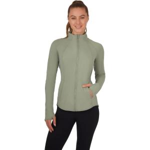 imageYogalicious Womens Ultra Soft Lightweight Full Zip Yoga Jacket with PocketsIceberg Green Lux
