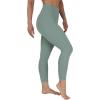 imageYogalicious High Waist Buttery Soft Lightweight Capri Leggings High Rise Workout Yoga Pants for WomenGreen Milieu Nude Tech