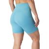 imageYogalicious Womens 5 7 High Waisted Biker Shorts Squat Proof Workout Yoga Short 2 PackAdriatic Blue W Pocket  Black No Pocket 7