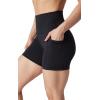 imageYogalicious Womens 5 7 High Waisted Biker Shorts Squat Proof Workout Yoga Short 2 PackBlack W Pocket  Black No Pocket 5