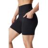imageYogalicious Womens 5 7 High Waisted Biker Shorts Squat Proof Workout Yoga Short 2 PackBlack W Pocket  Black No Pocket 7