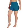 imageYogalicious Womens 5 7 High Waisted Biker Shorts Squat Proof Workout Yoga Short 2 PackDeep LagoonBlack 5 Elastic Free