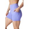 imageYogalicious Womens 5 7 High Waisted Biker Shorts Squat Proof Workout Yoga Short 2 PackDeep Periwinkle W Pocket  Black No Pocket 5