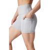 imageYogalicious Womens 5 7 High Waisted Biker Shorts Squat Proof Workout Yoga Short 2 PackHtrgrey W Pocket  Black No Pocket 5