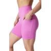 imageYogalicious Womens 5 7 High Waisted Biker Shorts Squat Proof Workout Yoga Short 2 PackSpring Crocus W Pocket  Black No Pocket 7