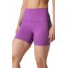 imageYogalicious Womens 5 7 High Waisted Biker Shorts Squat Proof Workout Yoga Short 2 PackSpring CrocusBlack 5 Elastic Free