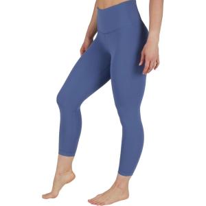 imageYogalicious High Waist Buttery Soft Lightweight Capri Leggings High Rise Workout Yoga Pants for WomenGray Blue Nude Tech