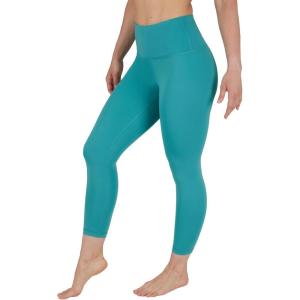 imageYogalicious High Waist Buttery Soft Lightweight Capri Leggings High Rise Workout Yoga Pants for WomenGreen Blue Slate Lux