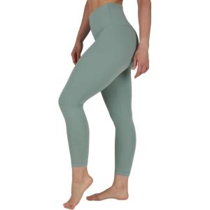 imageYogalicious High Waist Buttery Soft Lightweight Capri Leggings High Rise Workout Yoga Pants for WomenGreen Milieu Nude Tech