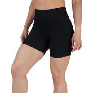 imageYogalicious Womens 5 7 High Waisted Biker Shorts Squat Proof Workout Yoga Short 2 PackBlack 5 Single Pack