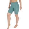 imageYogalicious Womens High Waisted Biker Shorts Workout Running Spandex Yoga Shorts 35quot 5quot 7quot 9quotChinois Green 9