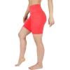 imageYogalicious Womens High Waisted Biker Shorts Workout Running Spandex Yoga Shorts 35quot 5quot 7quot 9quotFiery Coral 7
