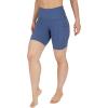 imageYogalicious Womens High Waisted Biker Shorts Workout Running Spandex Yoga Shorts 35quot 5quot 7quot 9quotGray Blue 7