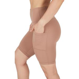 imageYogalicious Womens High Waisted Biker Shorts Workout Running Spandex Yoga Shorts 35quot 5quot 7quot 9quotBeaver Fur 9